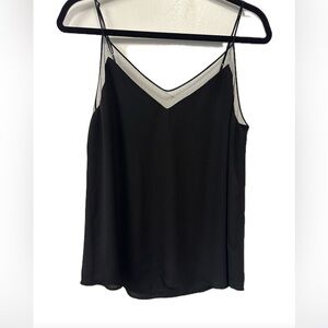 Aritzia Babaton Black Galen Camisole with Sheer Mesh Detail, size Medium.